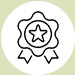 an icon of a rosette with a star in the middle