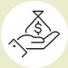 an icon of a hand holiding a bag of money