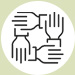 an icon of four hands holding onto one another