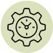 an icon of a cog with a clock within
